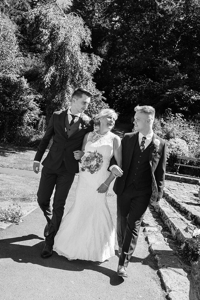 Bride & Son's walking through Carlisle Park, Morpeth