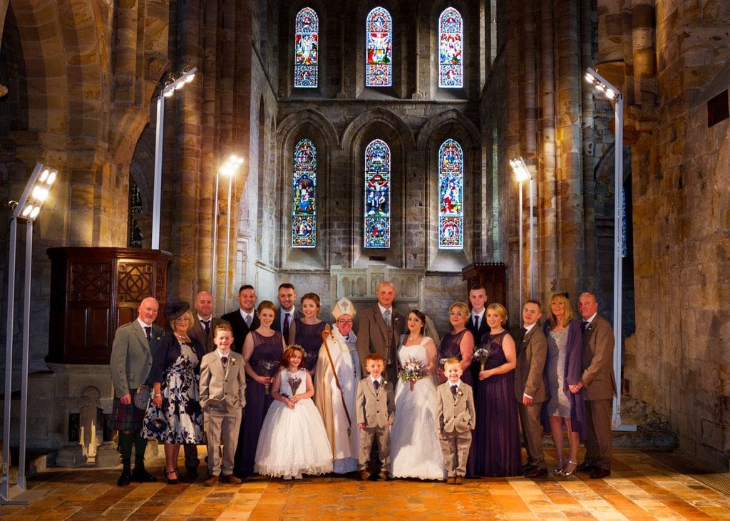 Family photo in the priory church at Brinkburn Priory, Northumberland