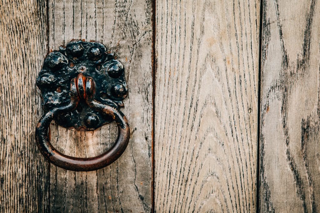 The Door handle of St. Cuthberts Church in Blyth, Northumberland