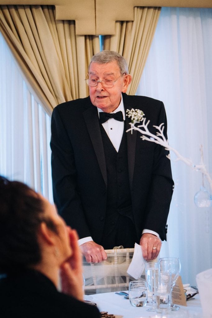 Father of the bride during his speech