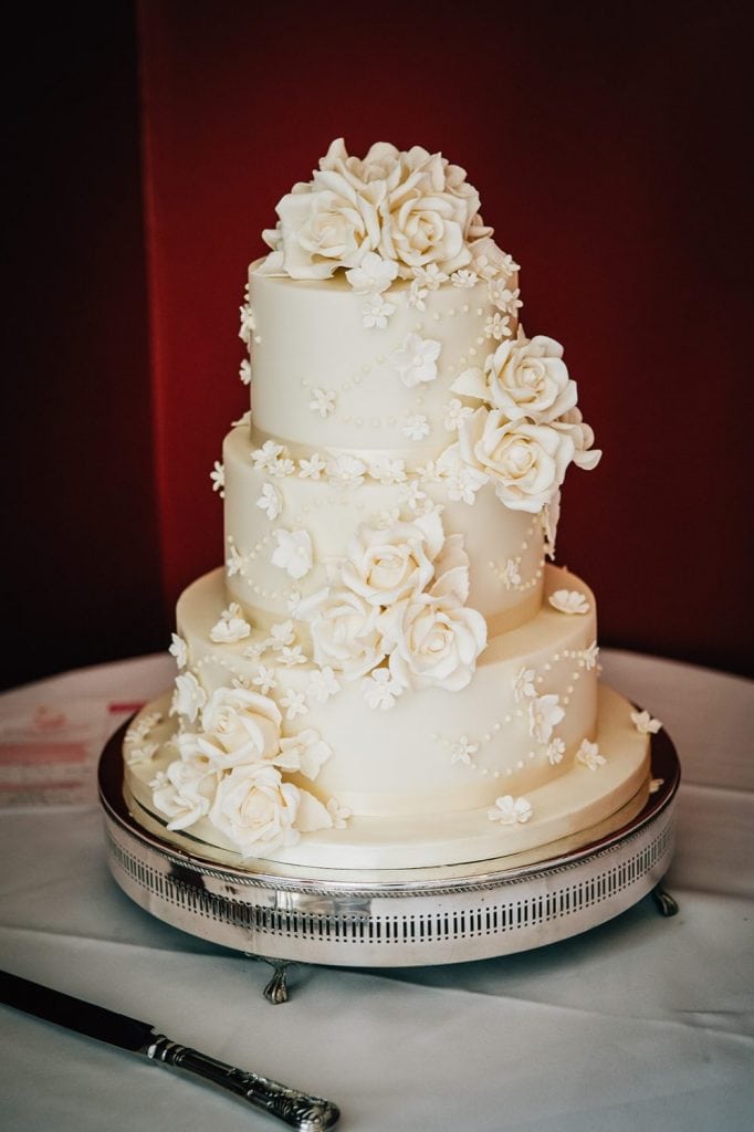 wedding Cake with rose icing