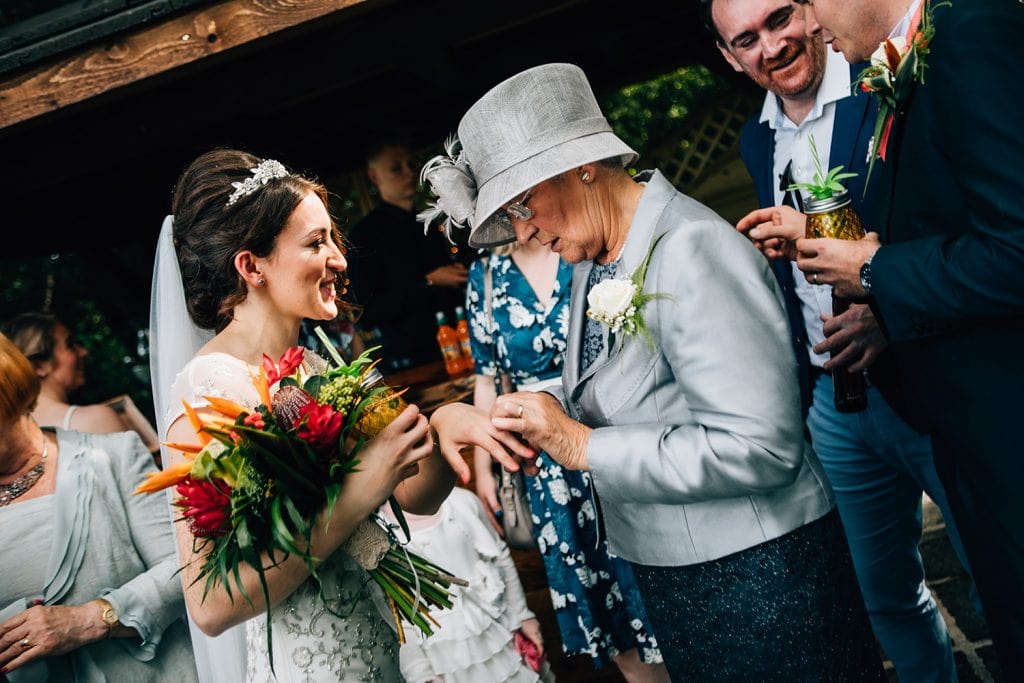 Bride showing mum her wedding ring at Beamish Park Hotel