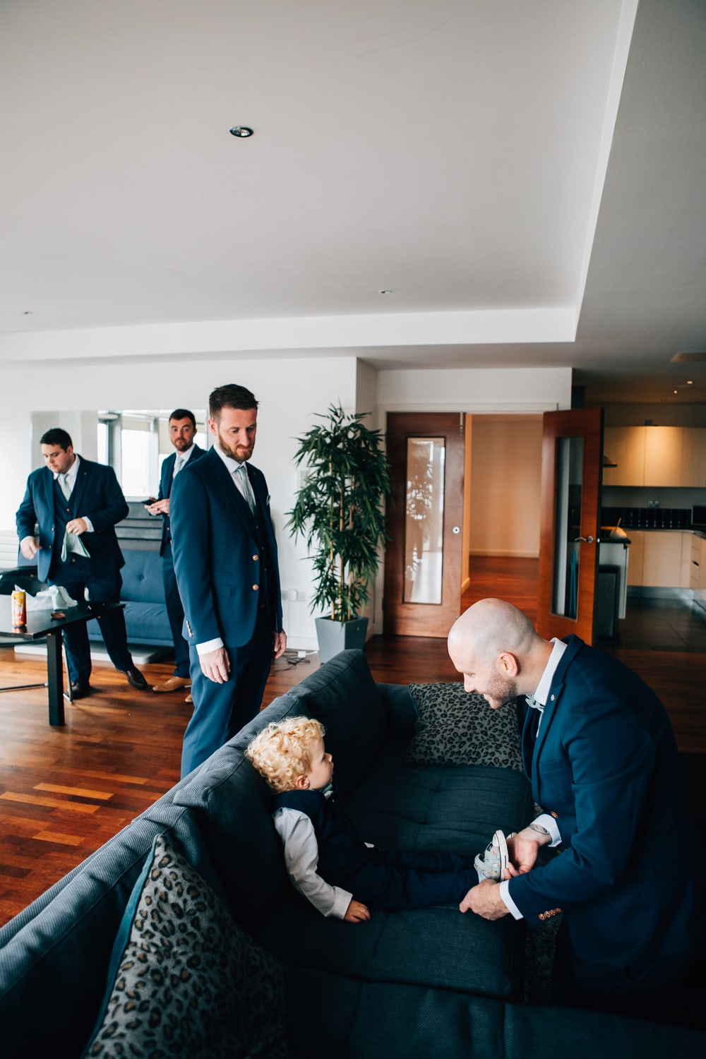 Groomsmen getting ready at Central Loft, Newcastle