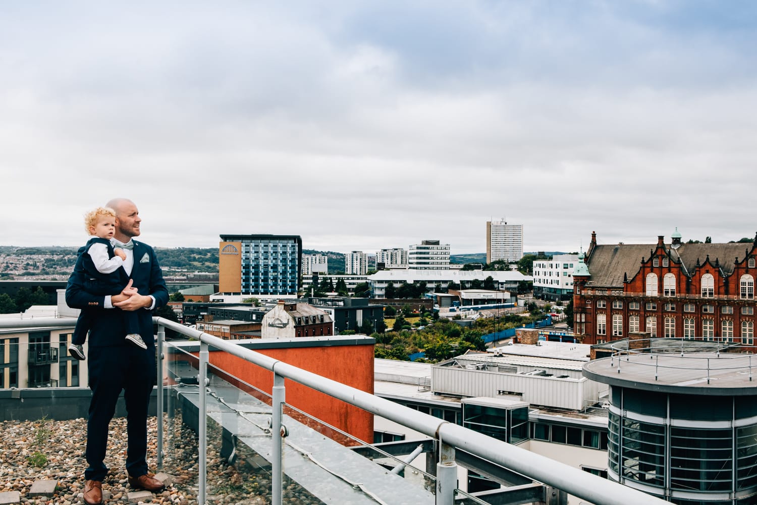 Groom & son checking out the Newcastle skyline Central Loft