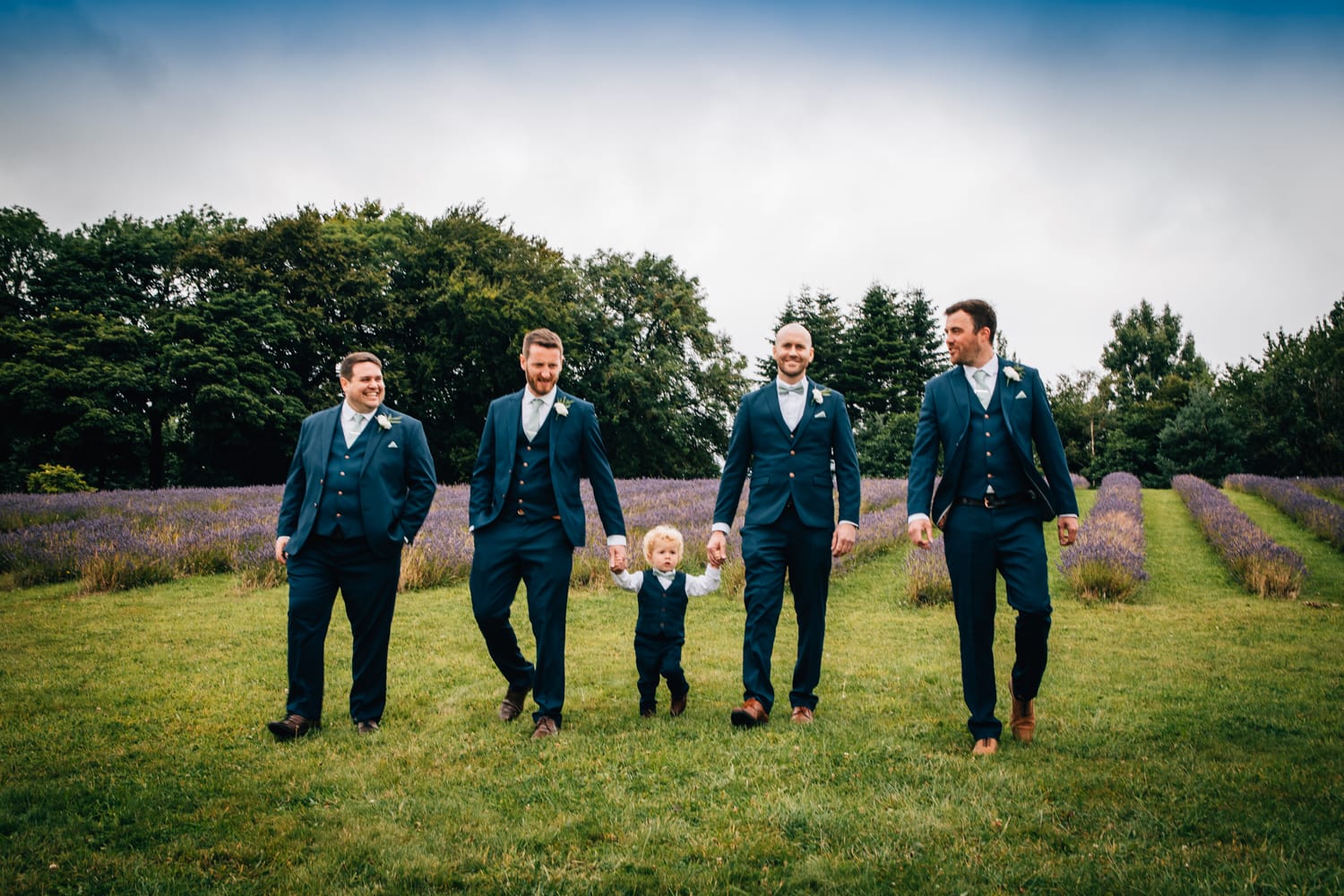 Groomsmen on at the Lavender Field