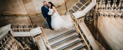 Bride & Groom on the staircase of South Shields Town Hall